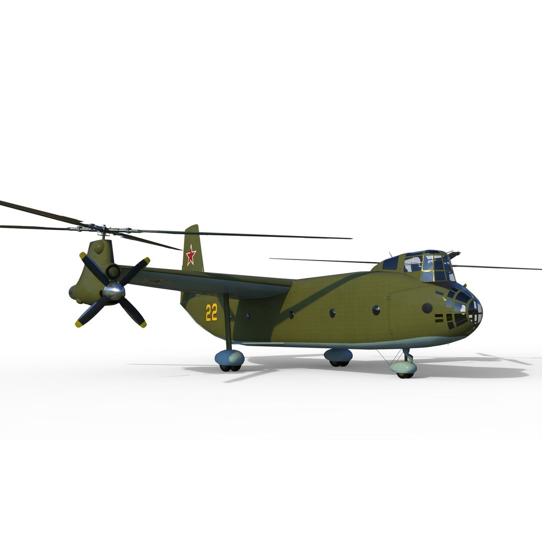 Kamov Ka-22 3D Model – Experimental Helicopter for Animation, FBX - View 16