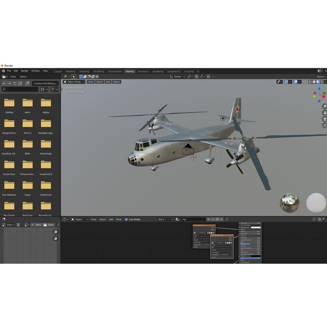 Kamov Ka-22 3D Model – Experimental Helicopter for Animation, FBX - View 17