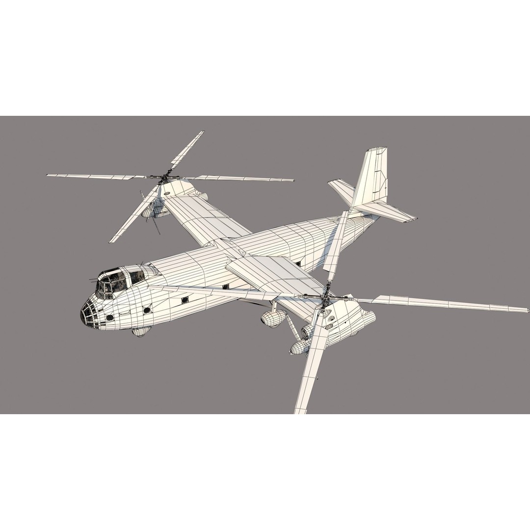 Kamov Ka-22 3D Model – Experimental Helicopter for Animation, FBX - View 19