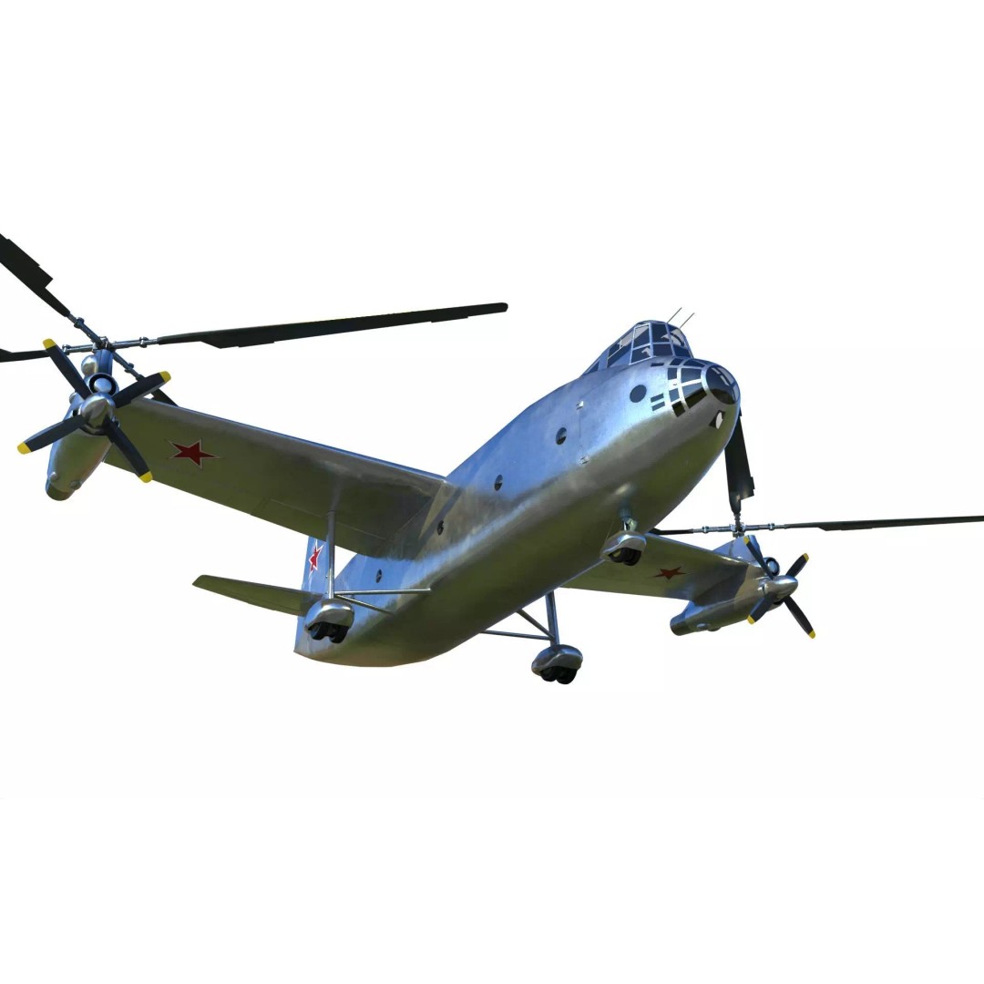 Kamov Ka-22 3D Model – Experimental Helicopter for Animation, FBX - View 2