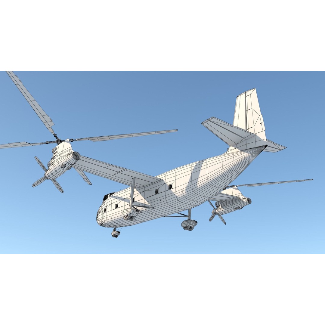 Kamov Ka-22 3D Model – Experimental Helicopter for Animation, FBX - View 20