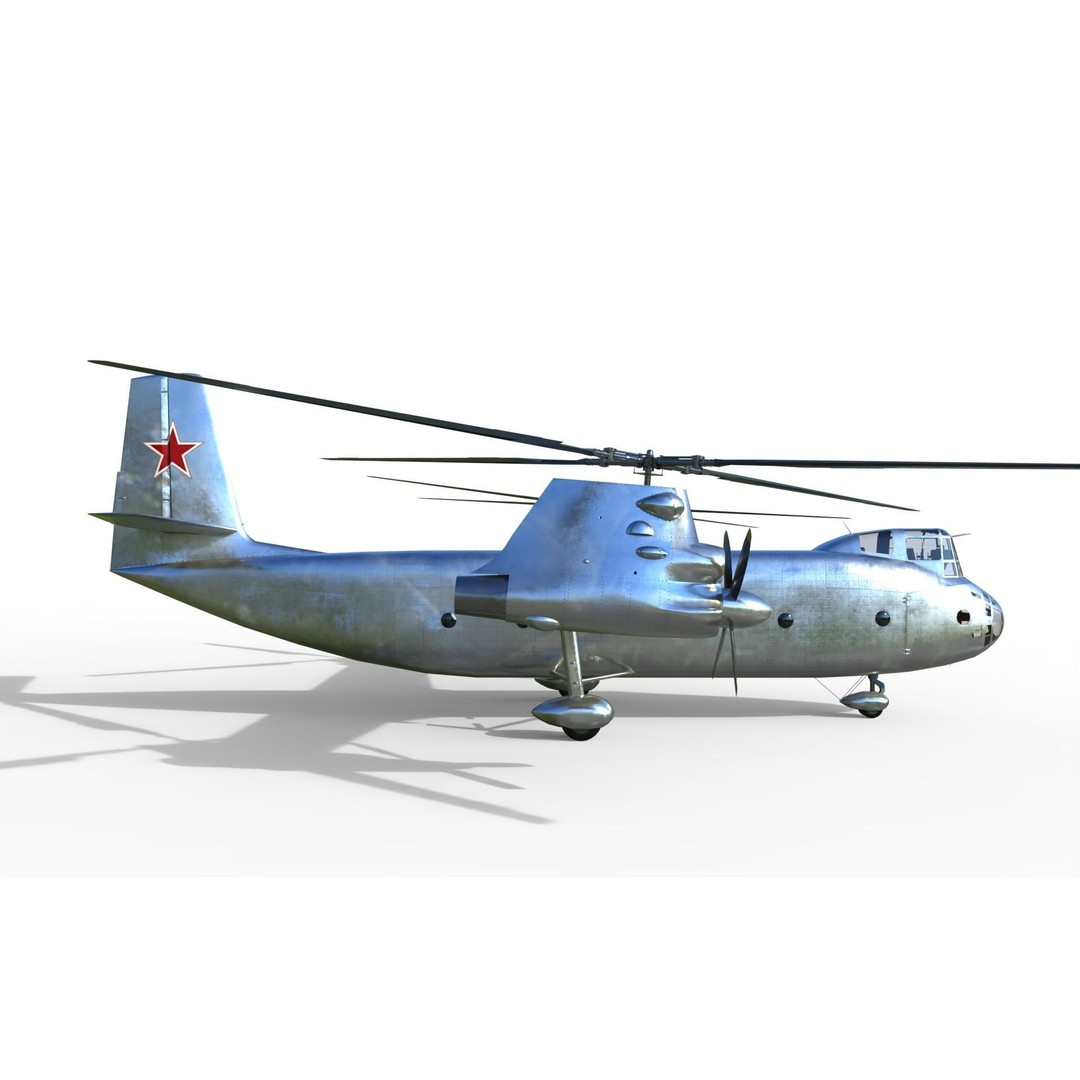 Kamov Ka-22 3D Model – Experimental Helicopter for Animation, FBX - View 3