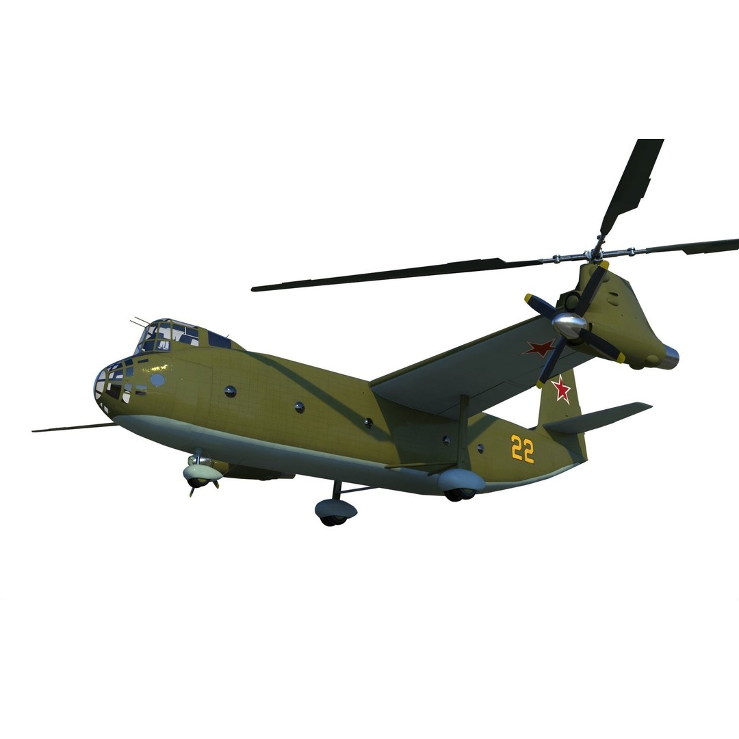 Kamov Ka-22 3D Model – Experimental Helicopter for Animation, FBX - View 6