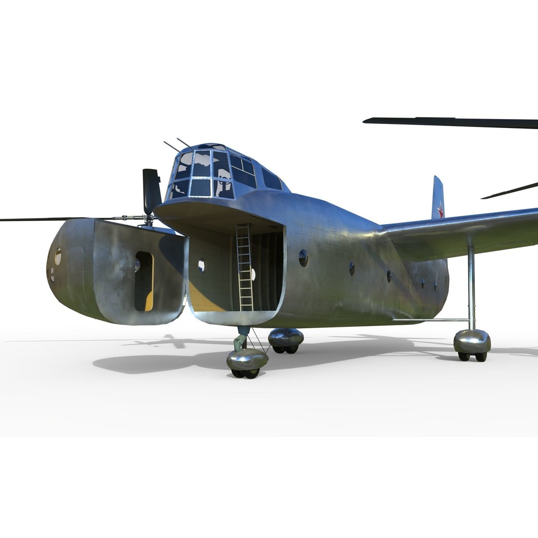 Kamov Ka-22 3D Model – Experimental Helicopter for Animation, FBX - View 7
