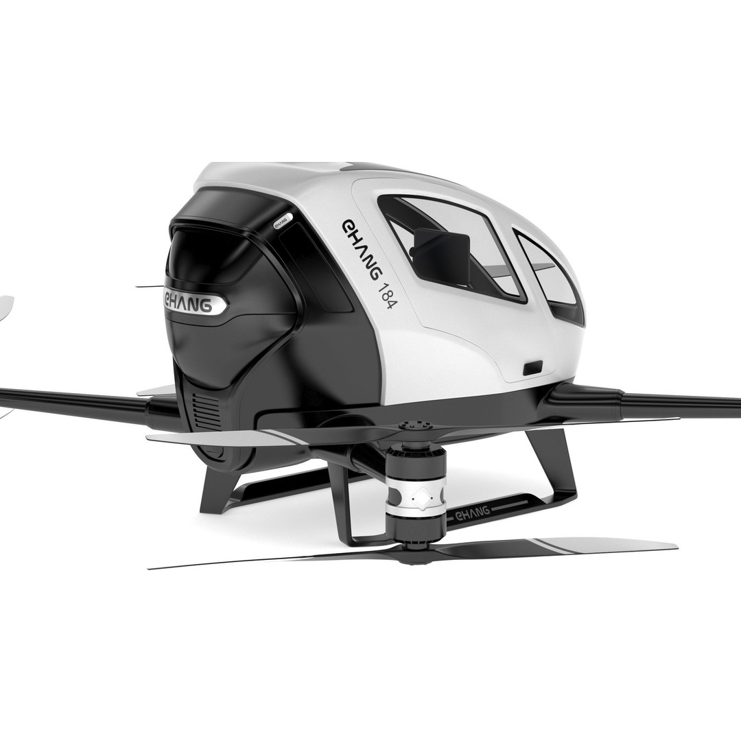 Ehang 184 Drone-Taxi 3D Model – High Poly PBR Game Asset, FBX - View 15