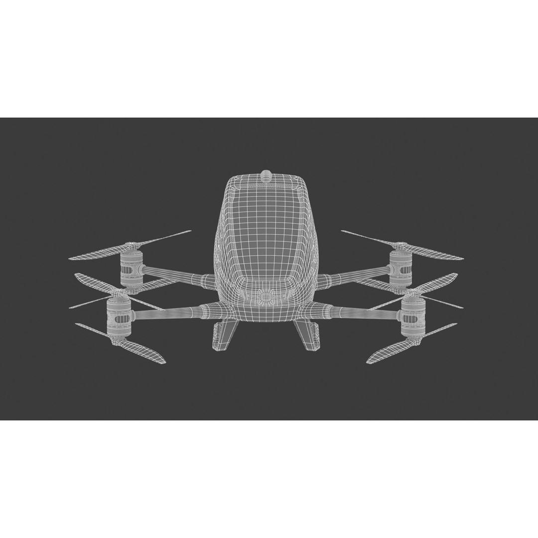 Ehang 184 Drone-Taxi 3D Model – High Poly PBR Game Asset, FBX - View 24