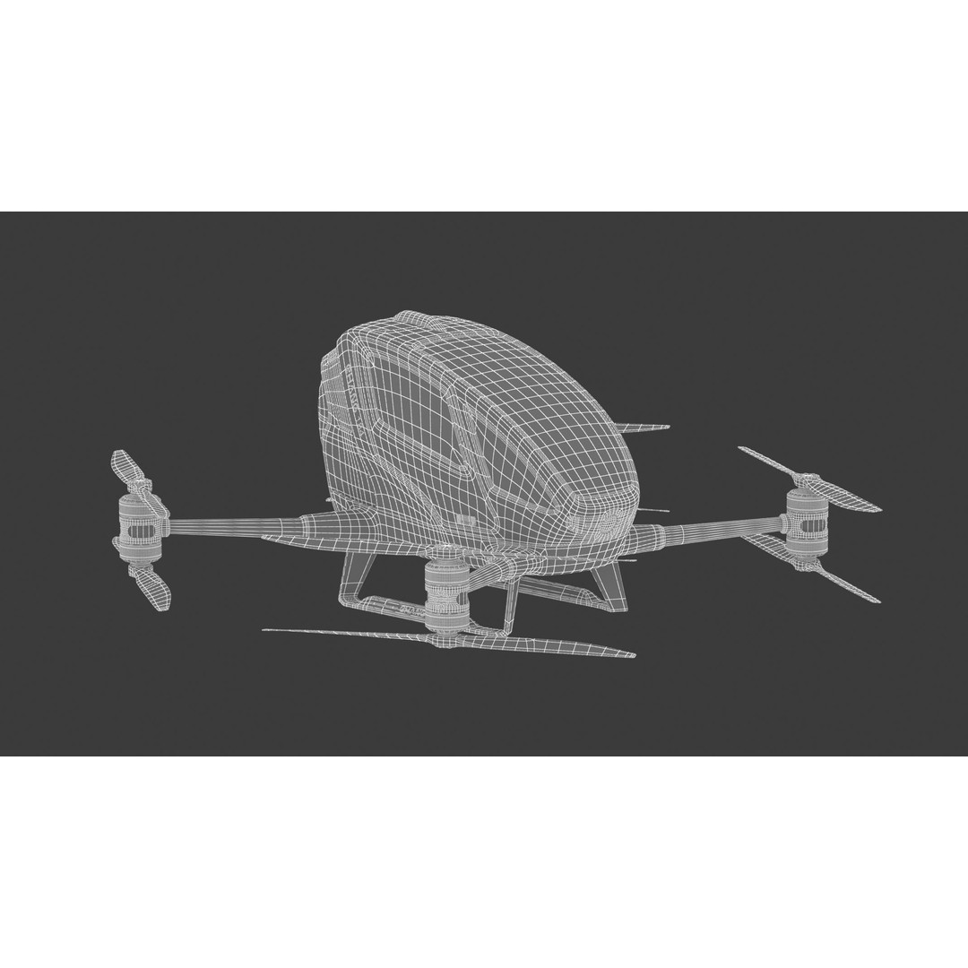 Ehang 184 Drone-Taxi 3D Model – High Poly PBR Game Asset, FBX - View 25