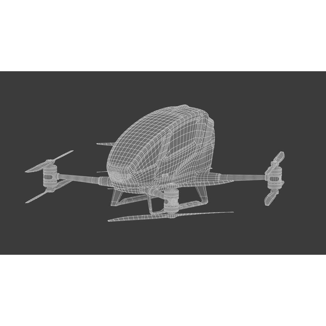 Ehang 184 Drone-Taxi 3D Model – High Poly PBR Game Asset, FBX - View 31