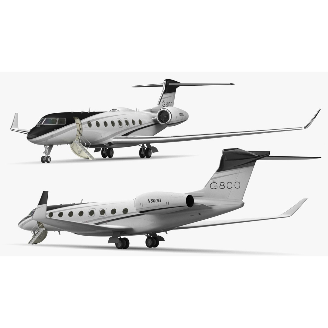 Gulfstream G800 3D Model – Large Business Jet, PBR, FBX - View 11