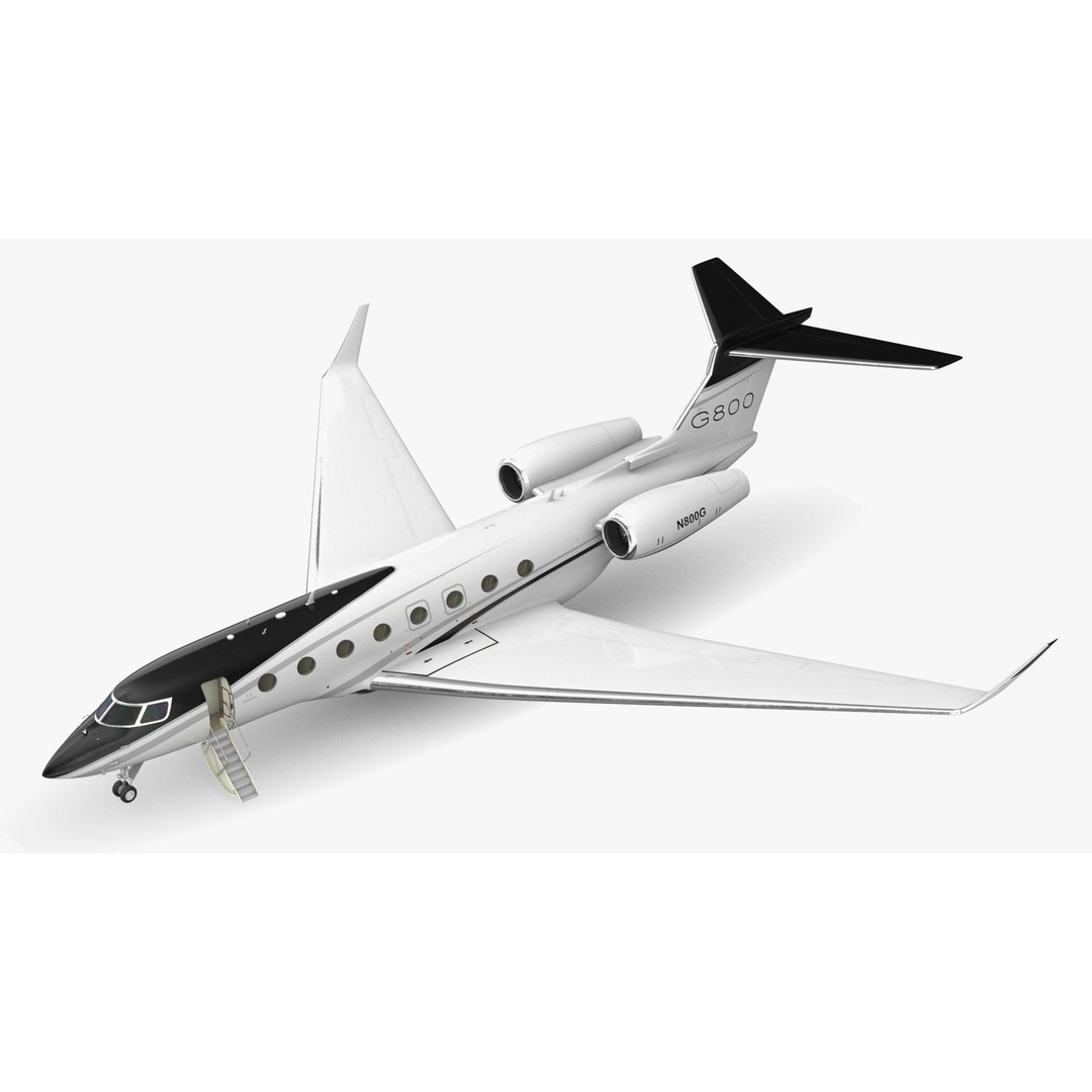 Gulfstream G800 3D Model – Large Business Jet, PBR, FBX - View 13