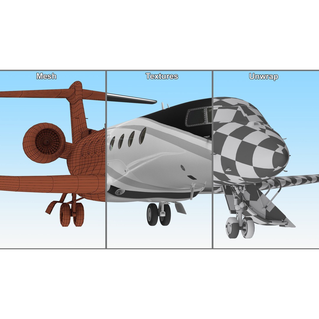 Gulfstream G800 3D Model – Large Business Jet, PBR, FBX - View 28