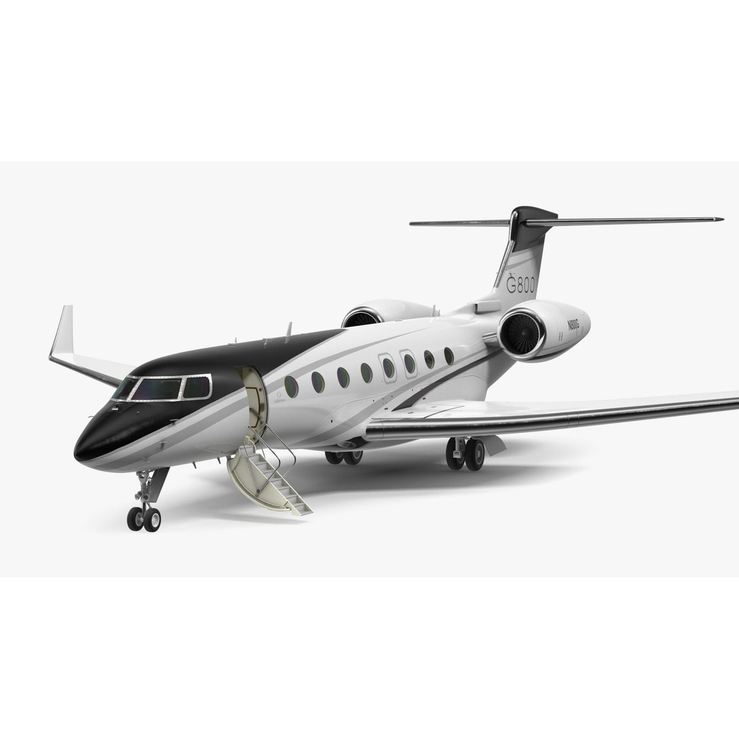 Gulfstream G800 3D Model – Large Business Jet, PBR, FBX - View 3