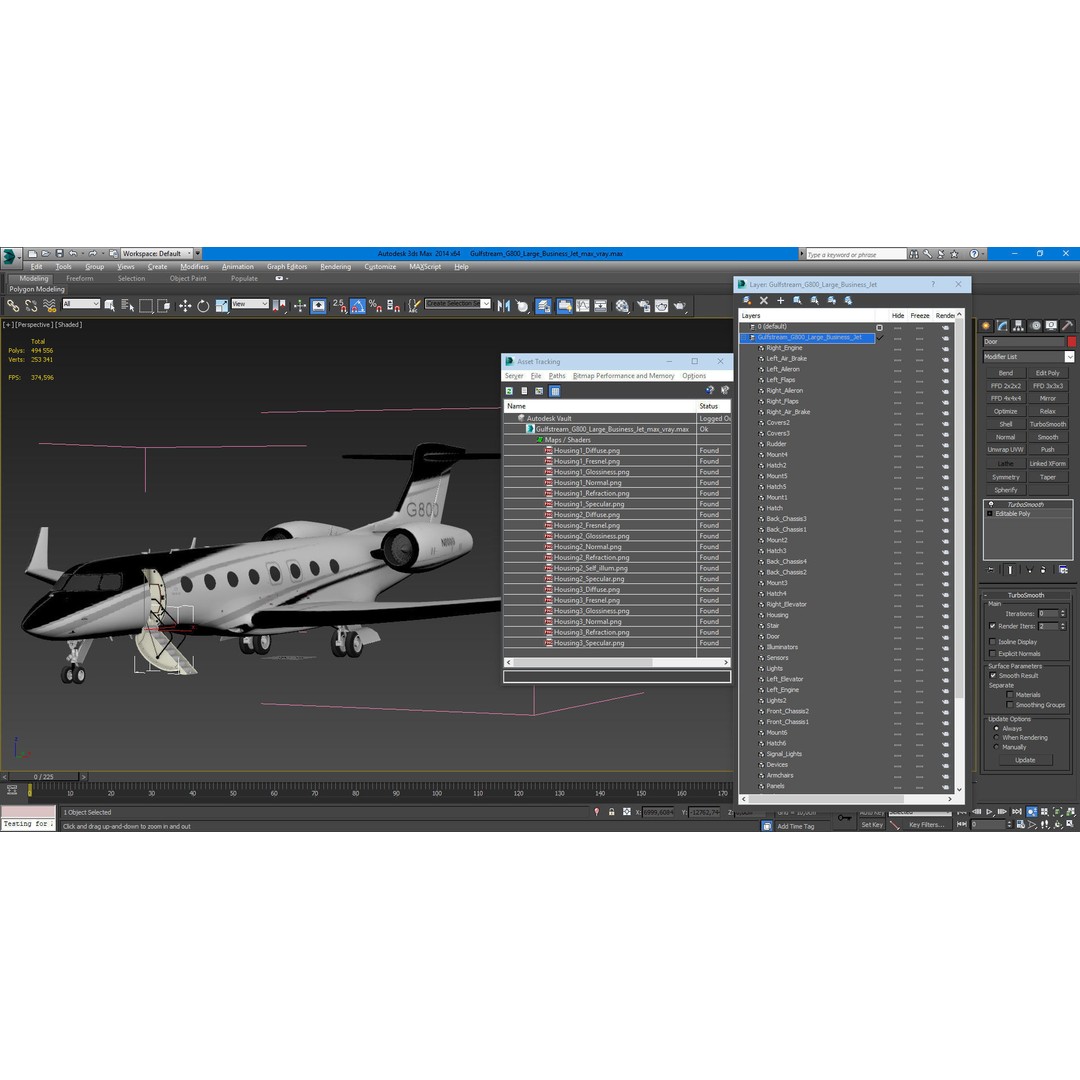 Gulfstream G800 3D Model – Large Business Jet, PBR, FBX - View 33
