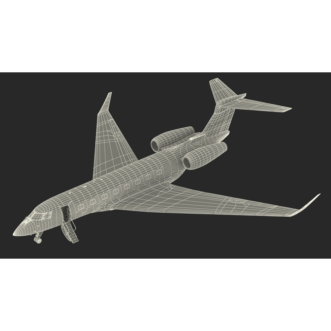 Gulfstream G800 3D Model – Large Business Jet, PBR, FBX - View 34