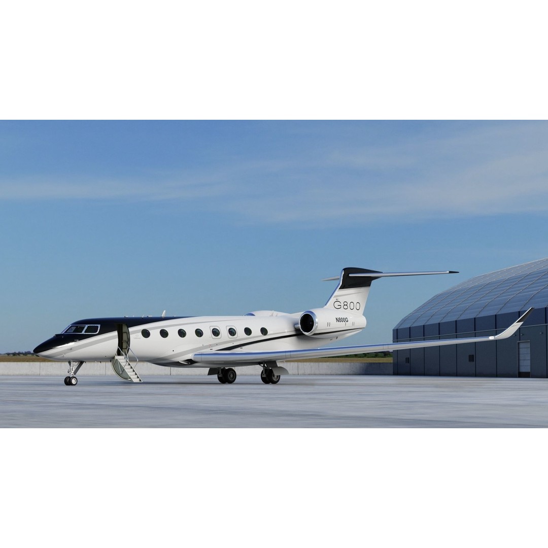 Gulfstream G800 3D Model – Large Business Jet, PBR, FBX - View 4