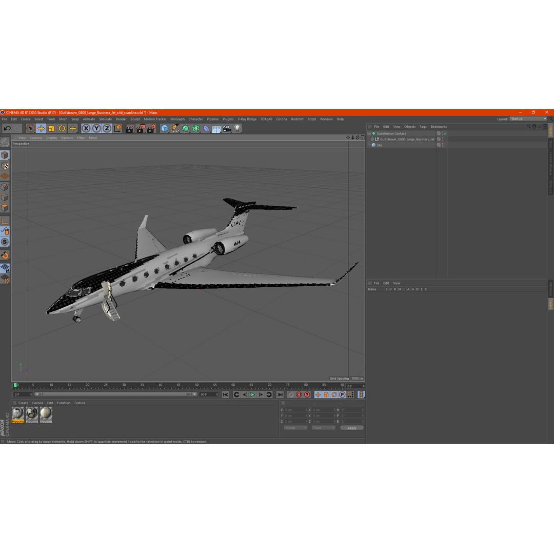 Gulfstream G800 3D Model – Large Business Jet, PBR, FBX - View 45