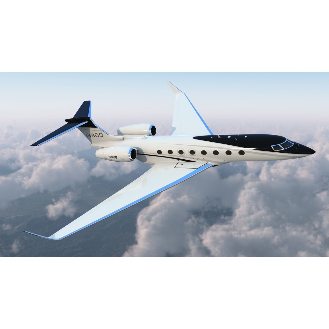 Gulfstream G800 3D Model – Large Business Jet, PBR, FBX - View 9