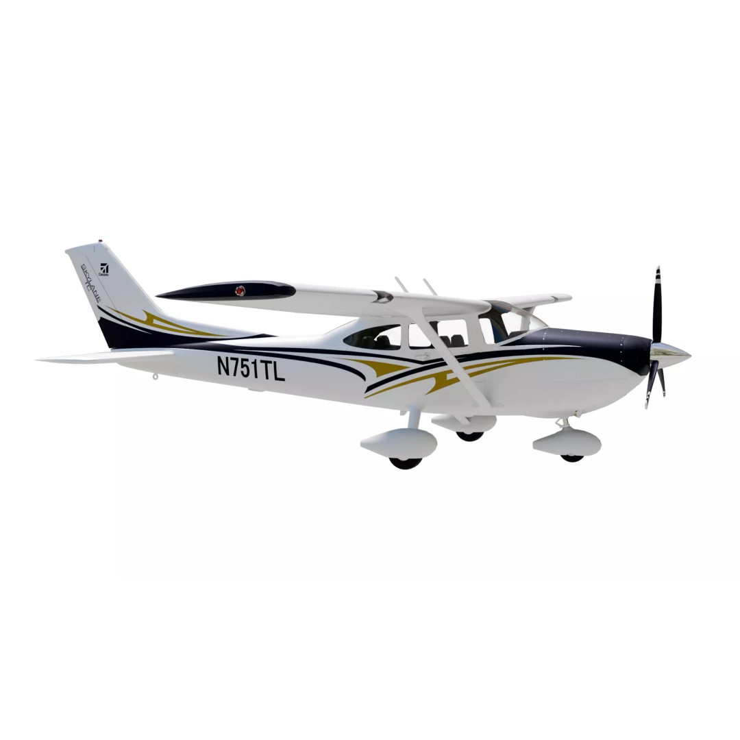 Cessna 182 Skylane 3D Model – High-Quality Aircraft Asset, PBR Textures - View 4