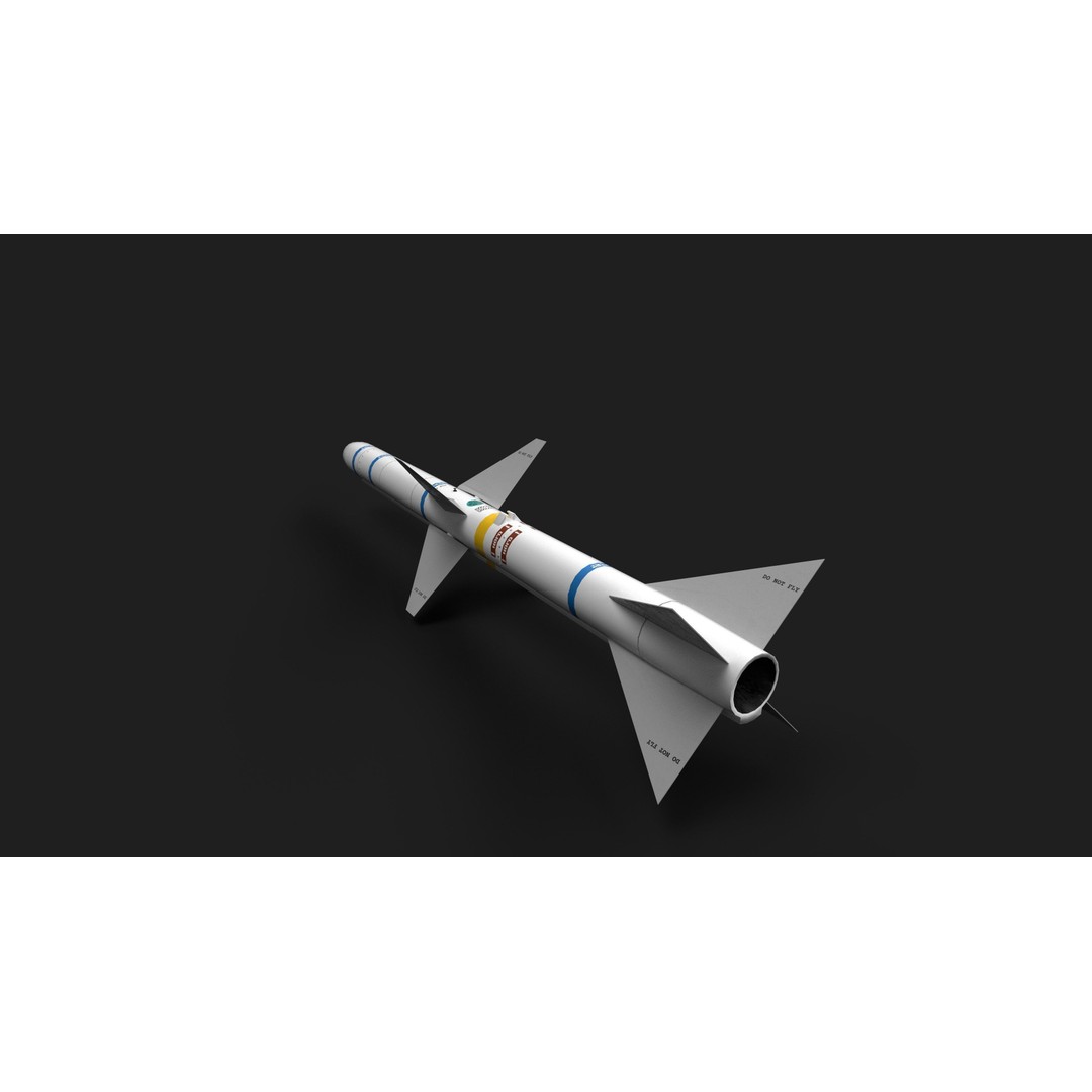 Aim7 Sparrow Air to Air Missile 3D Model – Low Poly Game Asset, FBX - View 10