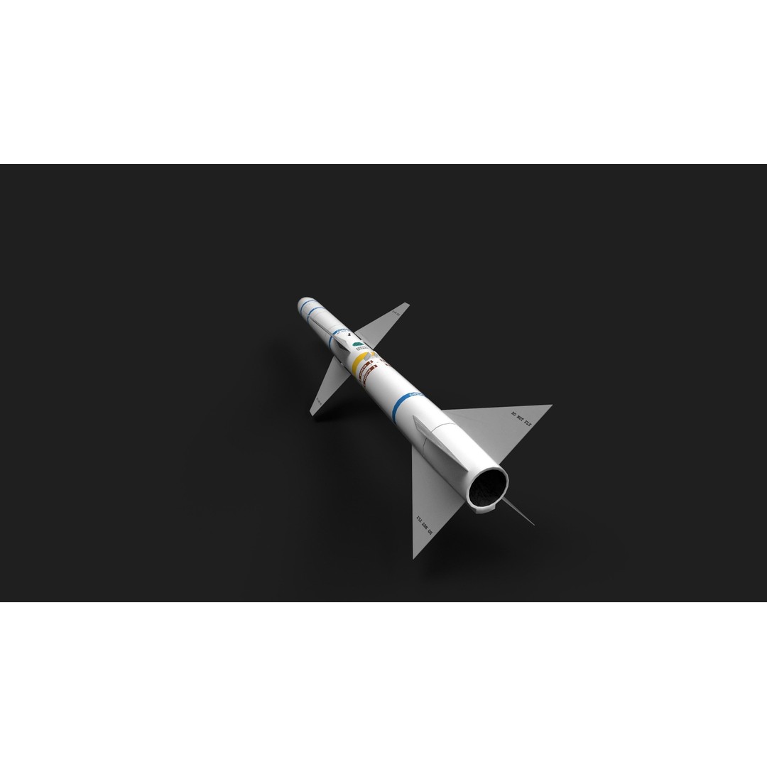 Aim7 Sparrow Air to Air Missile 3D Model – Low Poly Game Asset, FBX - View 11