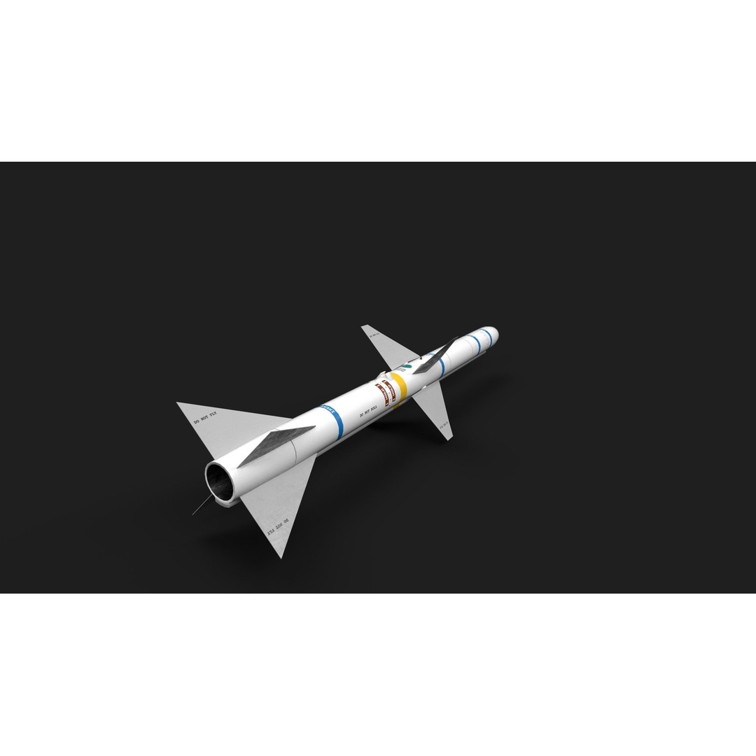 Aim7 Sparrow Air to Air Missile 3D Model – Low Poly Game Asset, FBX - View 14