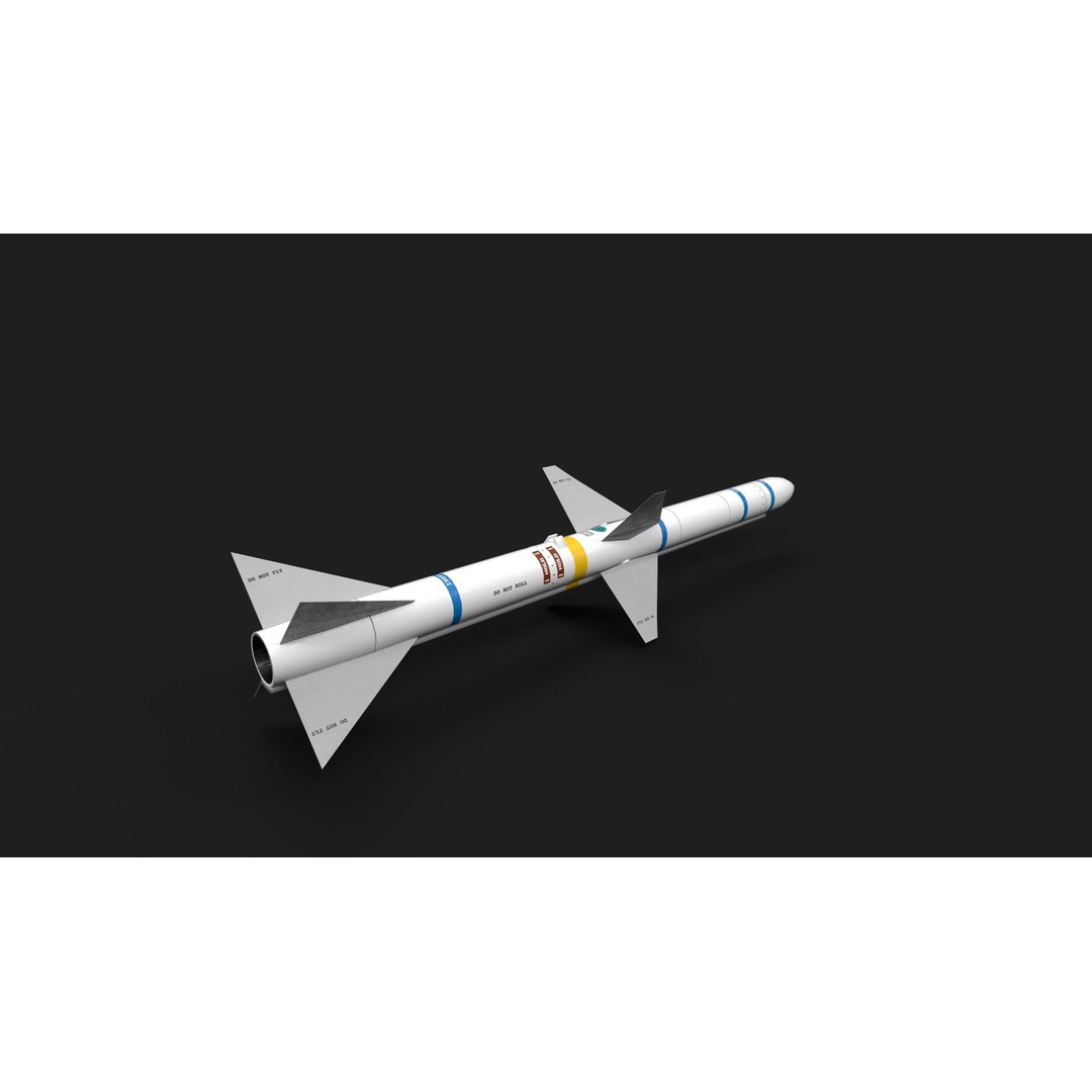 Aim7 Sparrow Air to Air Missile 3D Model – Low Poly Game Asset, FBX - View 15