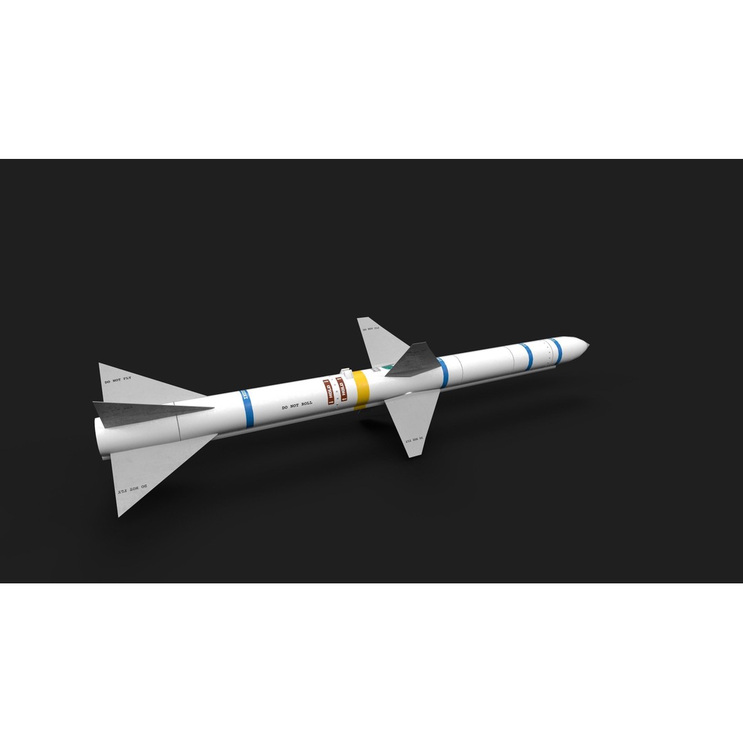 Aim7 Sparrow Air to Air Missile 3D Model – Low Poly Game Asset, FBX - View 16