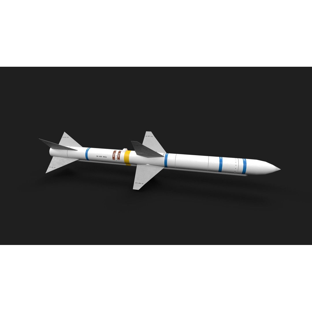 Aim7 Sparrow Air to Air Missile 3D Model – Low Poly Game Asset, FBX - View 18