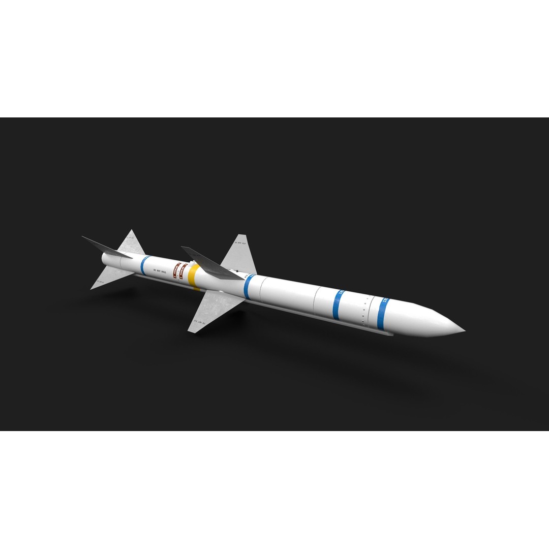 Aim7 Sparrow Air to Air Missile 3D Model – Low Poly Game Asset, FBX - View 19