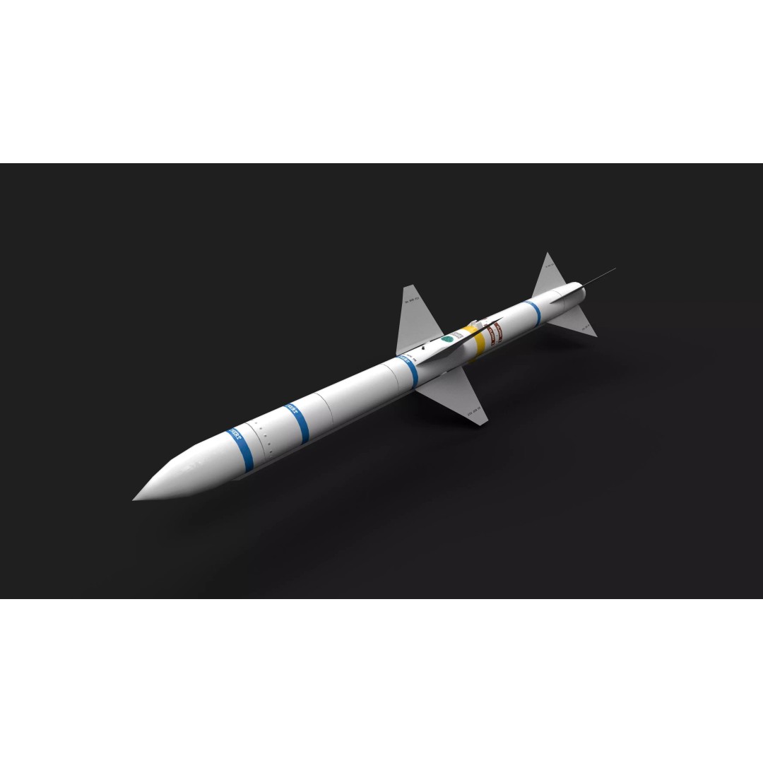 Aim7 Sparrow Air to Air Missile 3D Model – Low Poly Game Asset, FBX - View 2