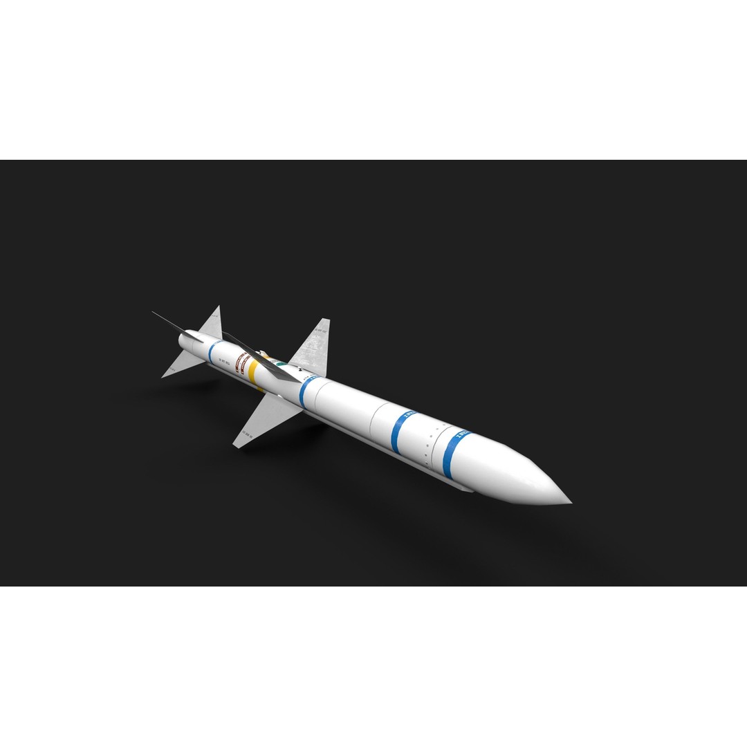 Aim7 Sparrow Air to Air Missile 3D Model – Low Poly Game Asset, FBX - View 20