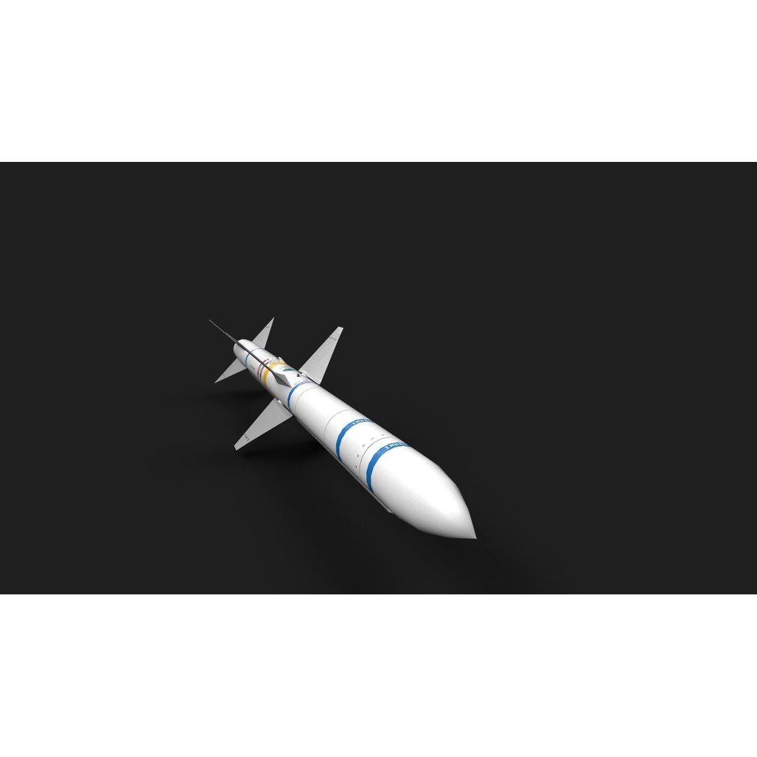 Aim7 Sparrow Air to Air Missile 3D Model – Low Poly Game Asset, FBX - View 21