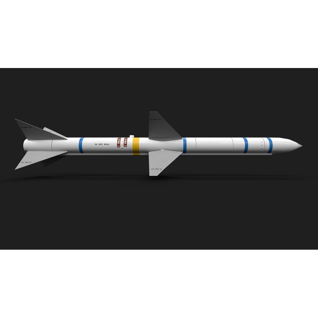 Aim7 Sparrow Air to Air Missile 3D Model – Low Poly Game Asset, FBX - View 23