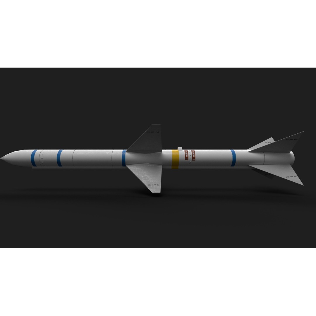 Aim7 Sparrow Air to Air Missile 3D Model – Low Poly Game Asset, FBX - View 24