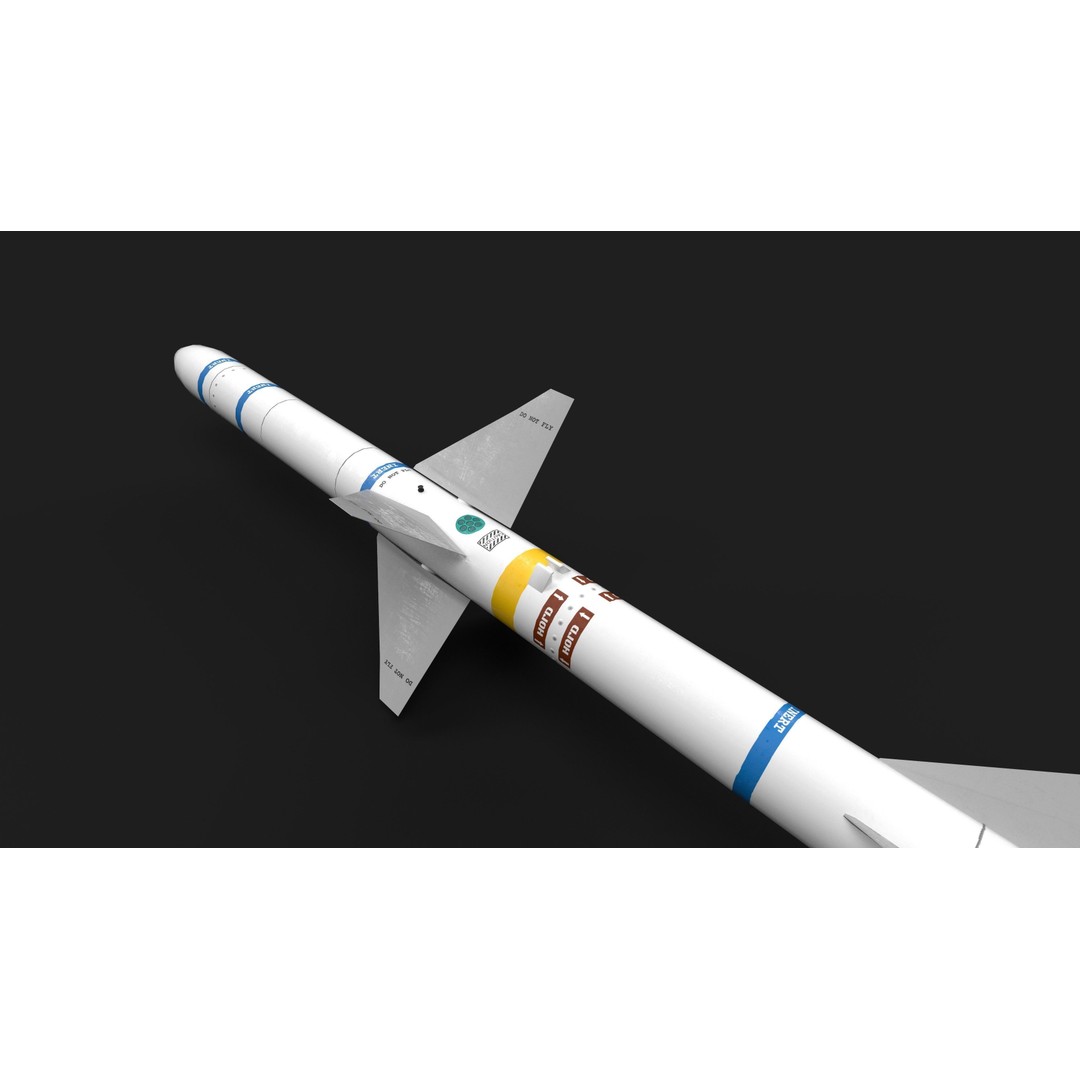 Aim7 Sparrow Air to Air Missile 3D Model – Low Poly Game Asset, FBX - View 25