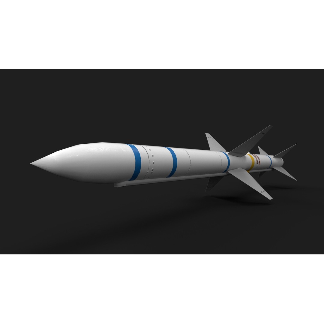 Aim7 Sparrow Air to Air Missile 3D Model – Low Poly Game Asset, FBX - View 26