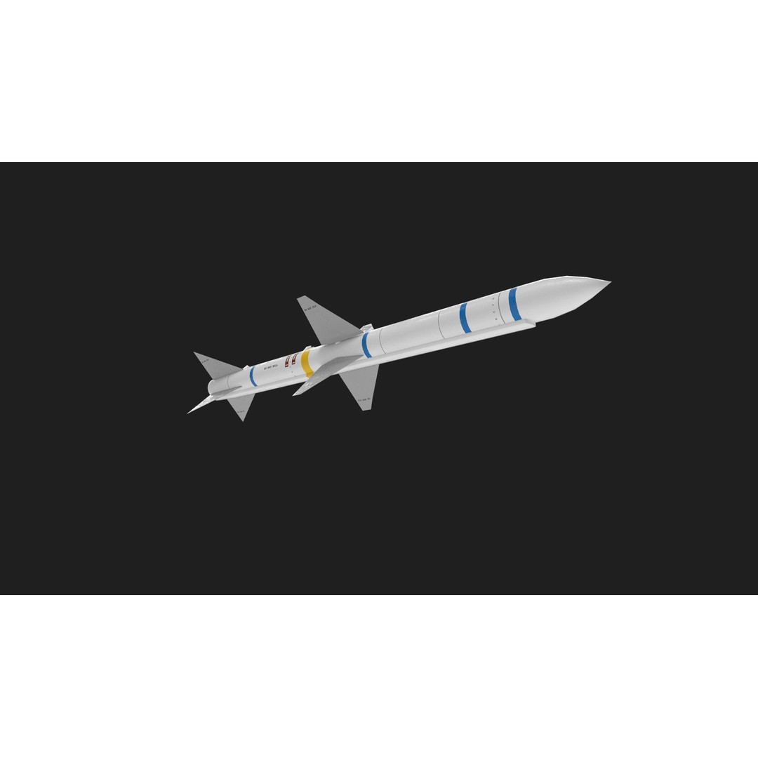 Aim7 Sparrow Air to Air Missile 3D Model – Low Poly Game Asset, FBX - View 27