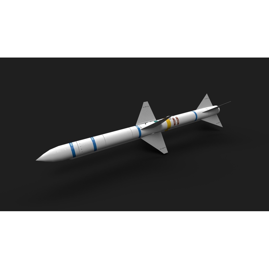 Aim7 Sparrow Air to Air Missile 3D Model – Low Poly Game Asset, FBX - View 3