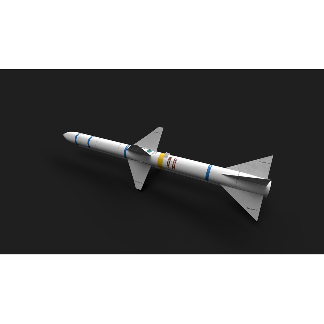 Aim7 Sparrow Air to Air Missile 3D Model – Low Poly Game Asset, FBX - View 8