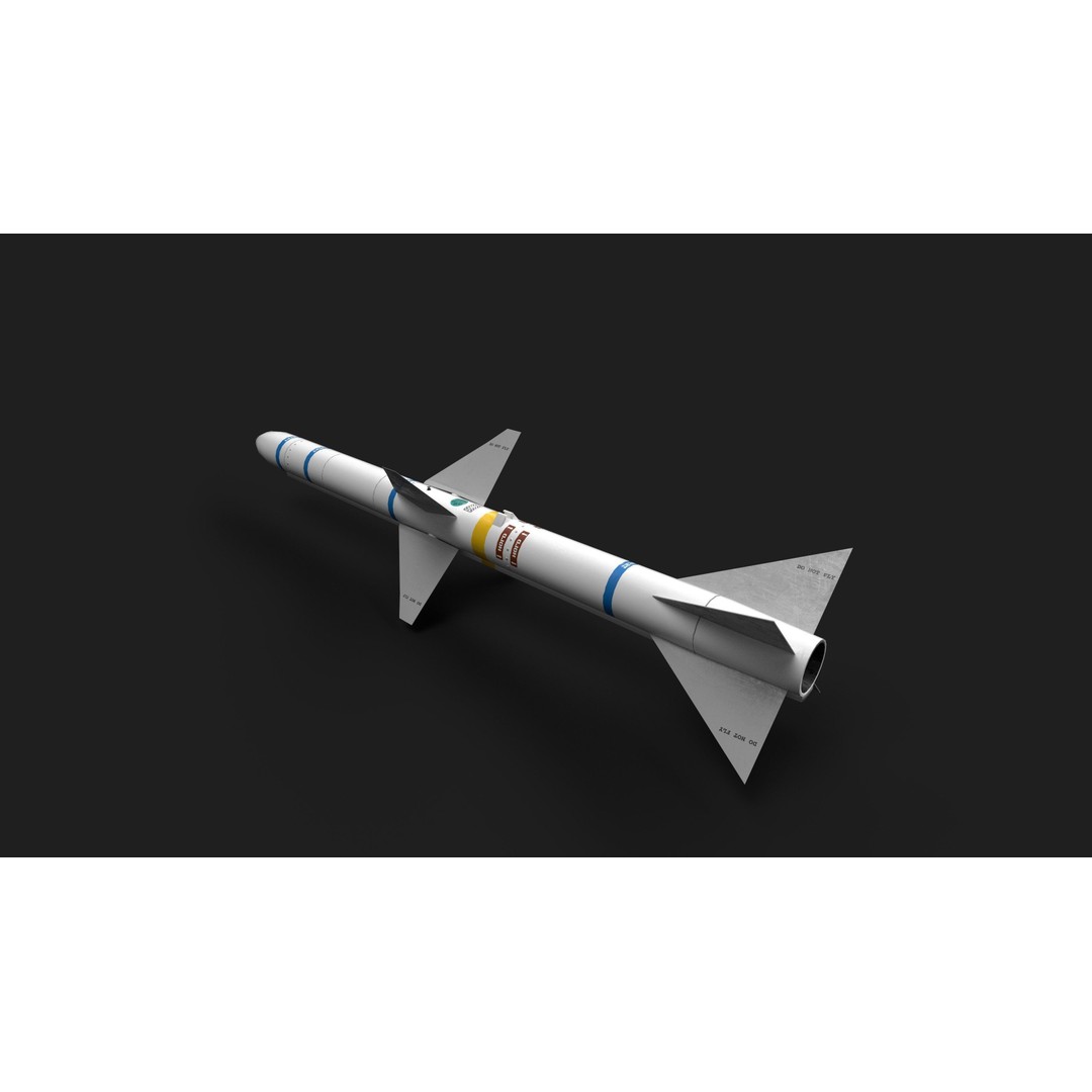 Aim7 Sparrow Air to Air Missile 3D Model – Low Poly Game Asset, FBX - View 9