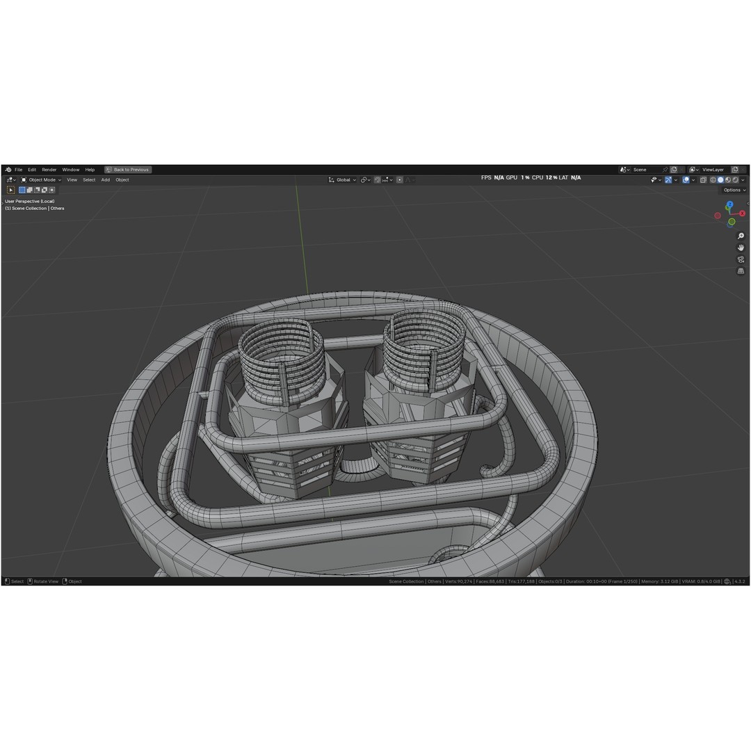 Hot Air Balloon 3D Model – PBR Game Asset, FBX, OBJ - View 100