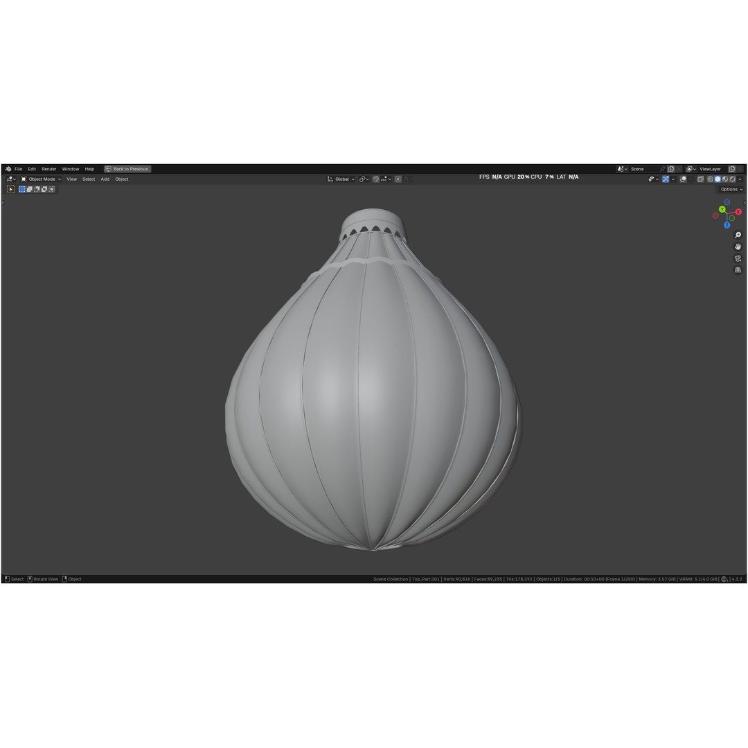 Hot Air Balloon 3D Model – PBR Game Asset, FBX, OBJ - View 12