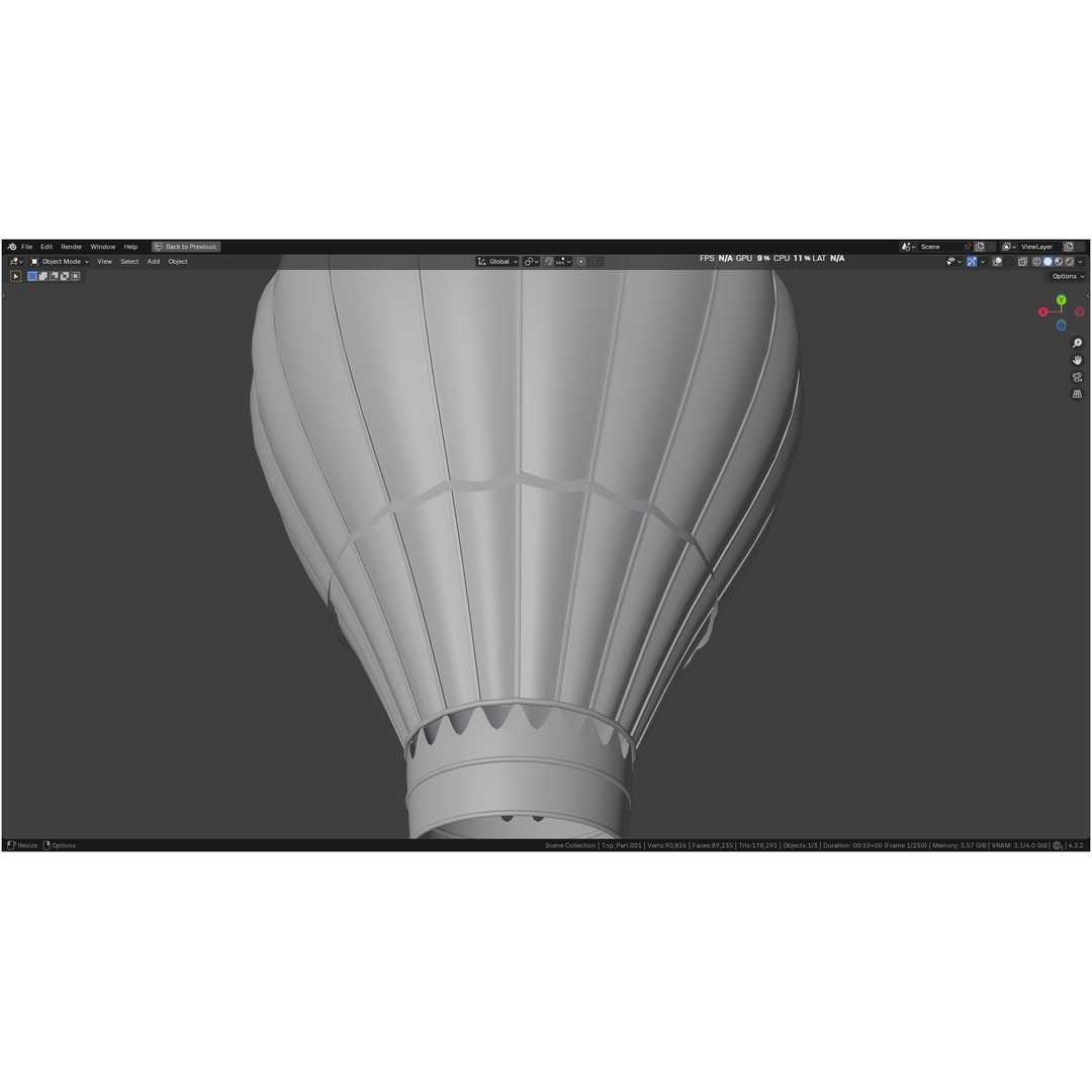 Hot Air Balloon 3D Model – PBR Game Asset, FBX, OBJ - View 15