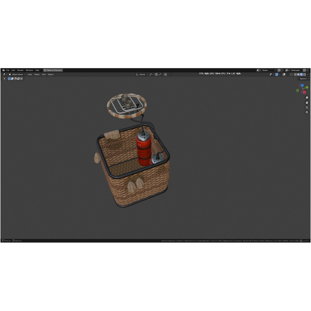 Hot Air Balloon 3D Model – PBR Game Asset, FBX, OBJ - View 22