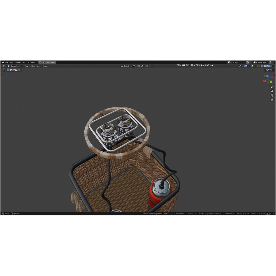 Hot Air Balloon 3D Model – PBR Game Asset, FBX, OBJ - View 25