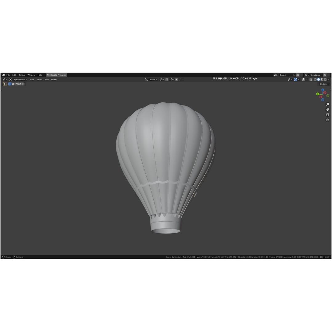 Hot Air Balloon 3D Model – PBR Game Asset, FBX, OBJ - View 36