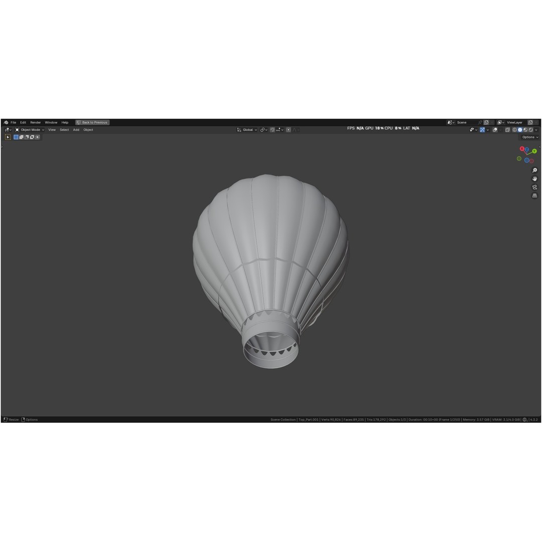 Hot Air Balloon 3D Model – PBR Game Asset, FBX, OBJ - View 40