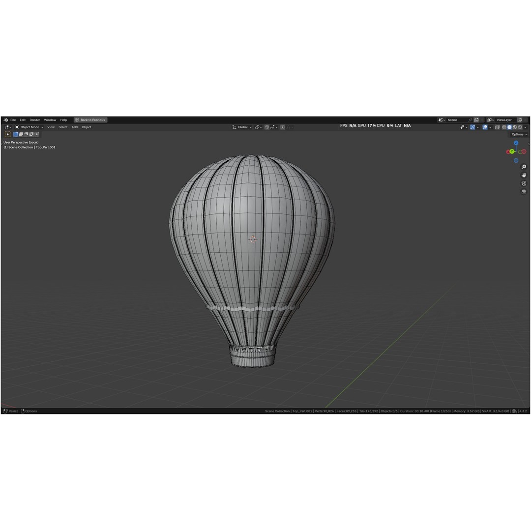 Hot Air Balloon 3D Model – PBR Game Asset, FBX, OBJ - View 43