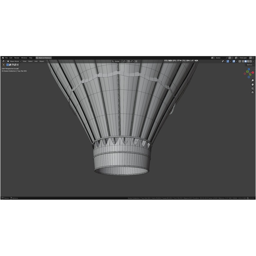Hot Air Balloon 3D Model – PBR Game Asset, FBX, OBJ - View 45