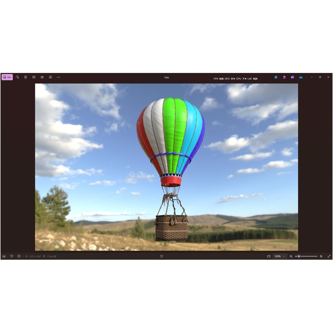 Hot Air Balloon 3D Model – PBR Game Asset, FBX, OBJ - View 48